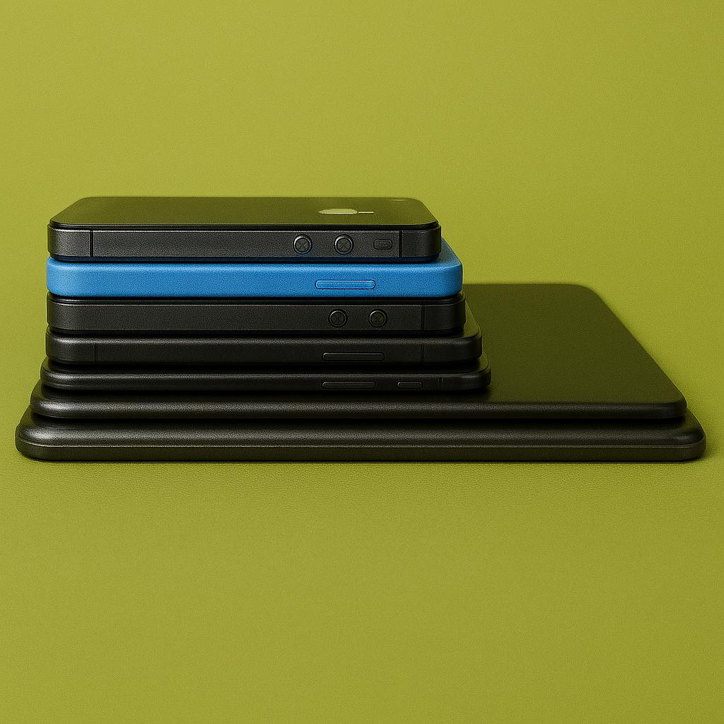 foto på surfplattor och telefoner staplade på varandra 